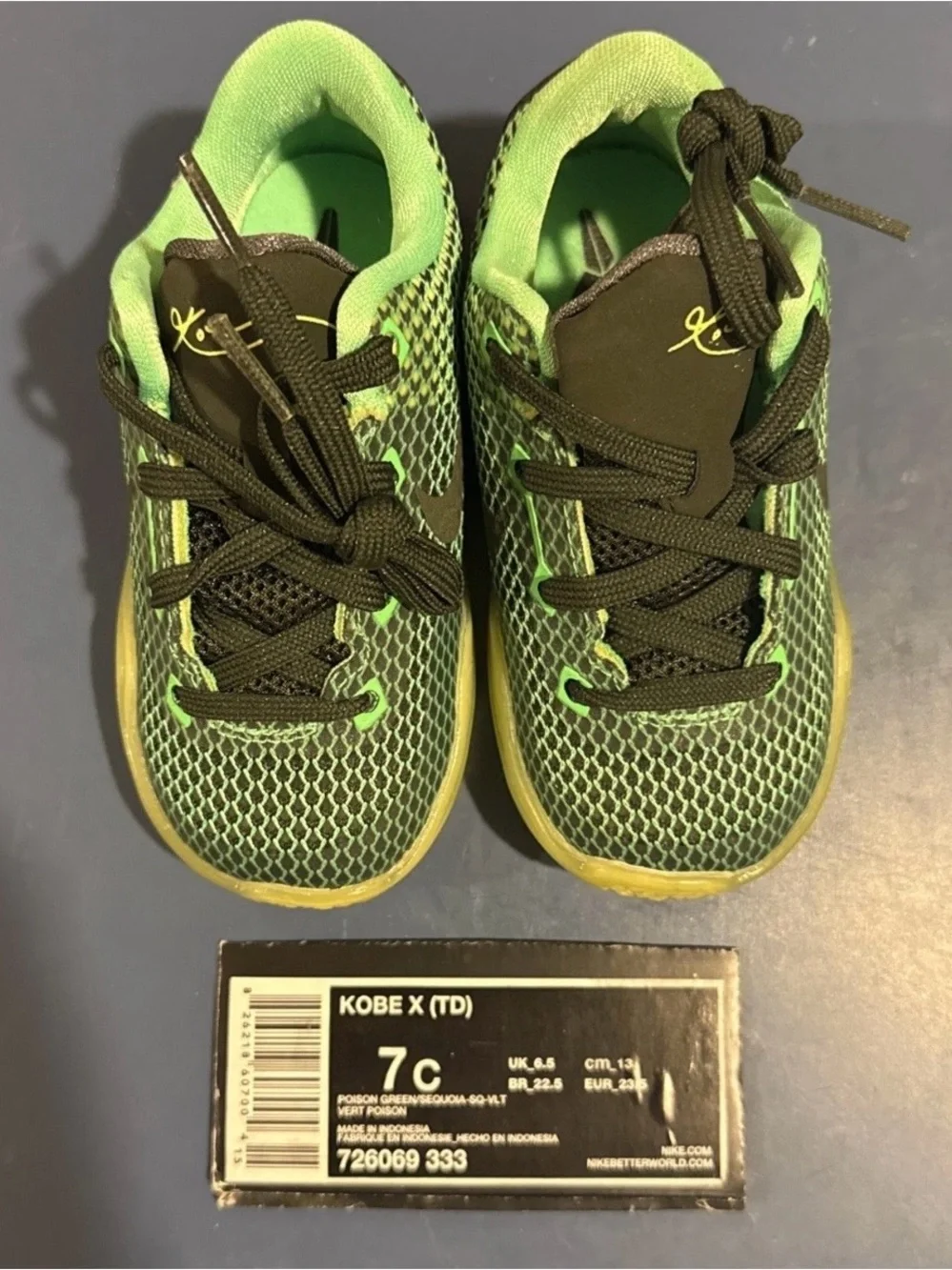 Nike Kobe X Poison Green Sneaker Size 7C New